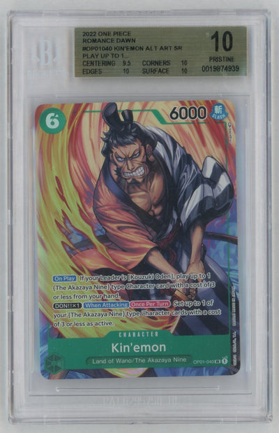 2022 One Piece Romance Dawn Alternate Art Errata Kin'Emon #OP01040 BGS 10