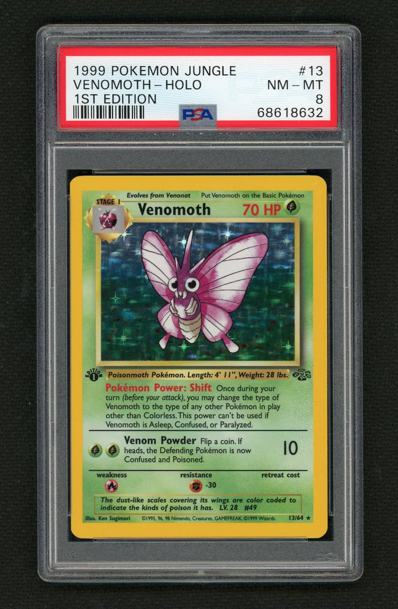 1999 Pokemon Jungle 1st Edition Holo Venomoth #13 PSA 8