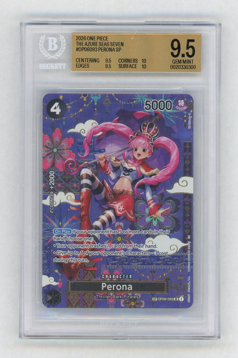 2026 One Piece the Azure Sea's Seven Special Alternate Art Perona #OP06093 BGS 9.5