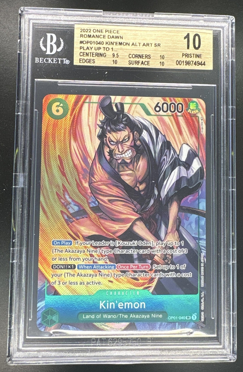 2022 One Piece Romance Dawn Alternate Art Errata Kin'Emon #OP01040 BGS 10