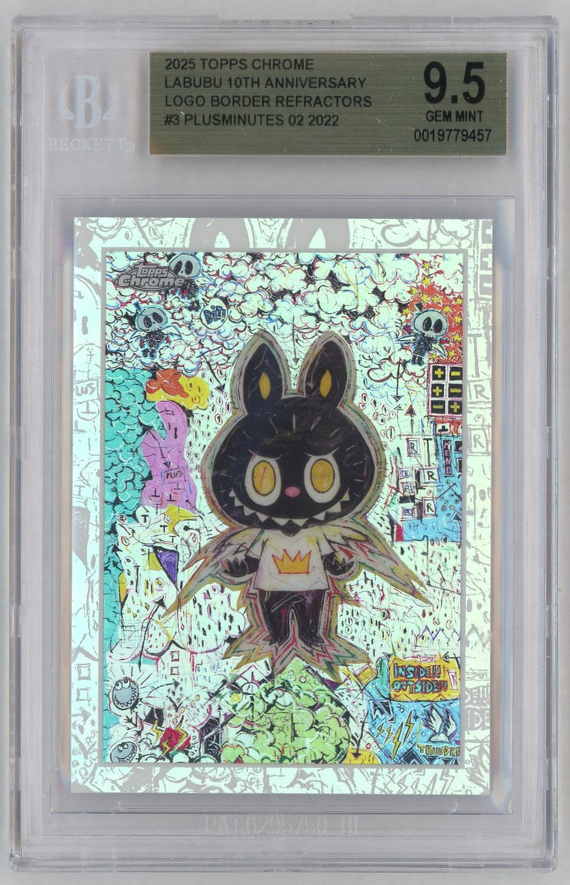 2025 Chrome Labubu 10th Anniversary 10th Anniversary Logo Border Refractors Plusminutes #3 BGS 9.5