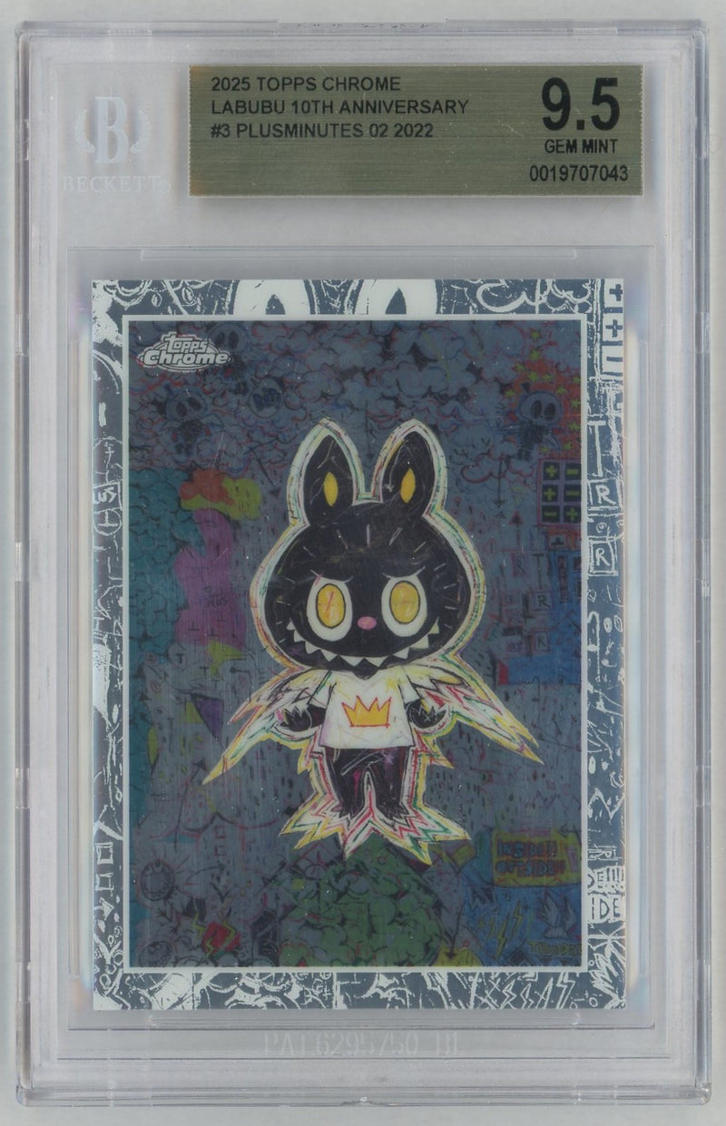 2025 Topps Chrome Labubu 10th Anniversary Plusminutes 02 #3 BGS 9.5