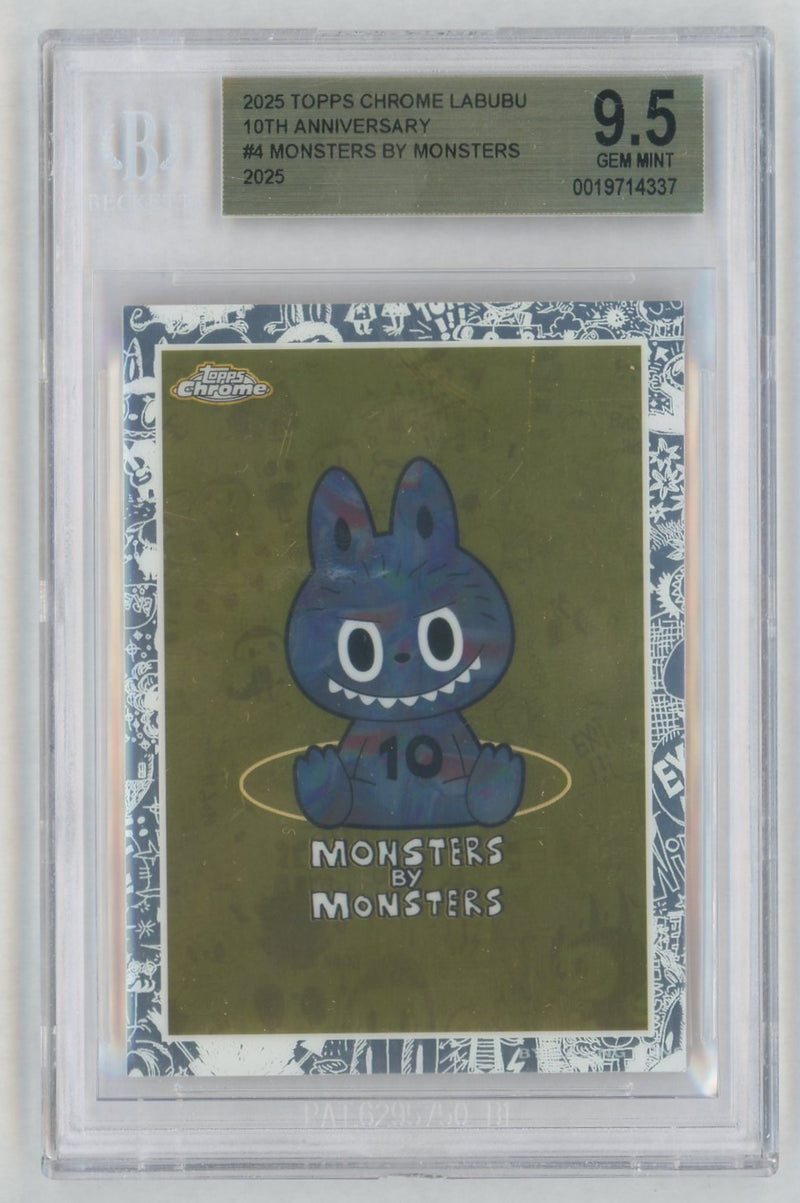 2025 Topps Chrome Labubu 10th Anniversary Monsters By Monsters #4 BGS 9.5