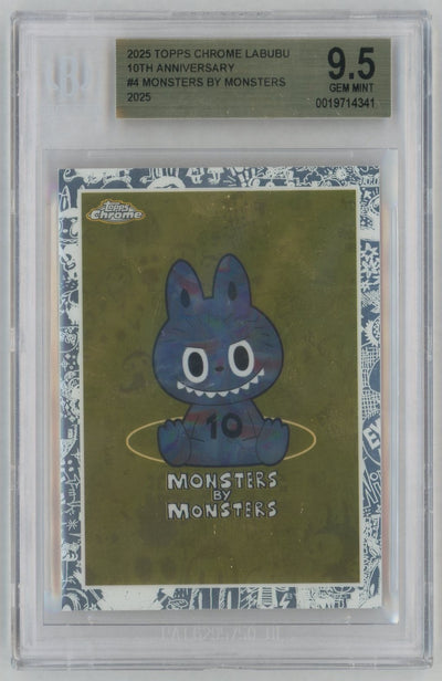 2025 Topps Chrome Labubu 10th Anniversary Monsters By Monsters #4 BGS 9.5