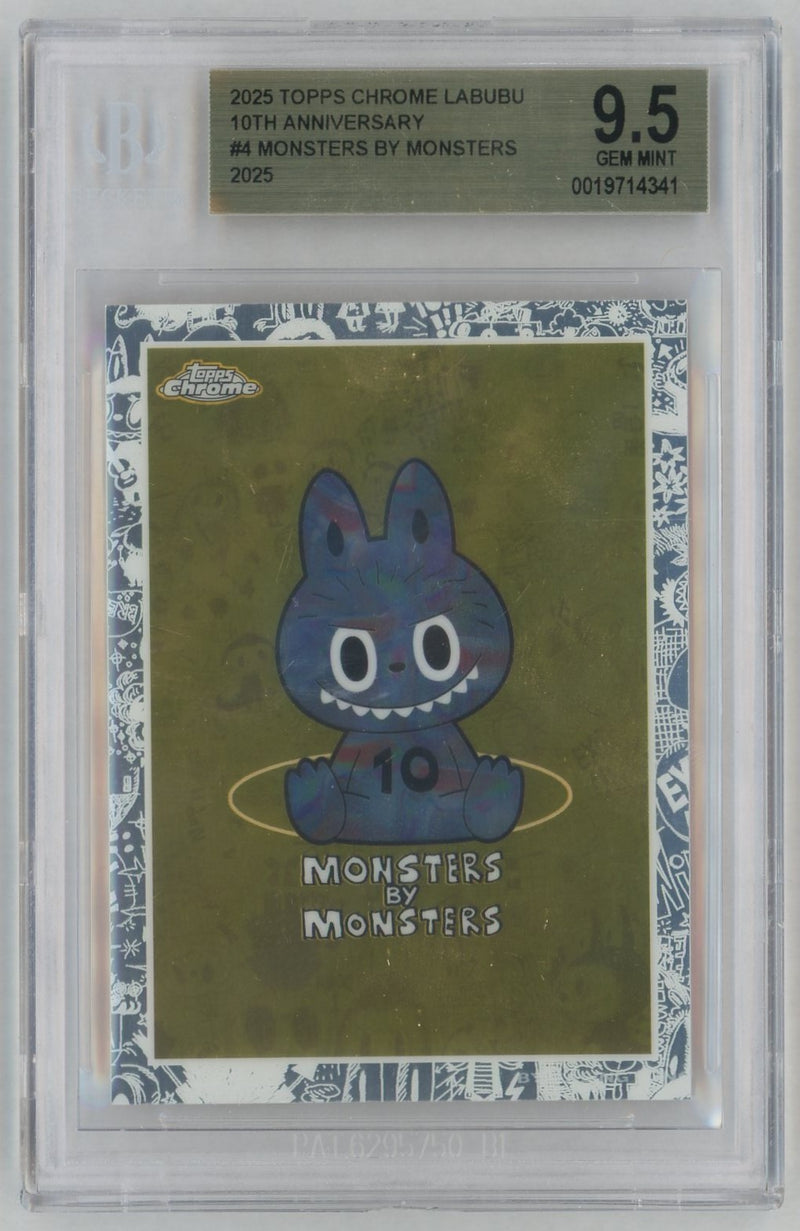 2025 Topps Chrome Labubu 10th Anniversary Monsters By Monsters #4 BGS 9.5