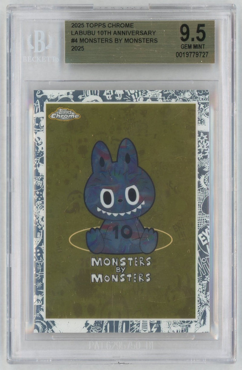 2025 Topps Chrome Labubu 10th Anniversary Monsters By Monsters #4 BGS 9.5