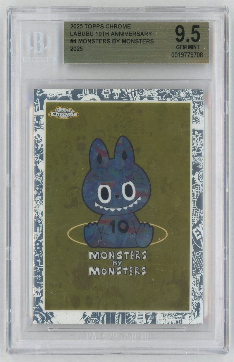 2025 Topps Chrome Labubu 10th Anniversary Monsters By Monsters #4 BGS 9.5