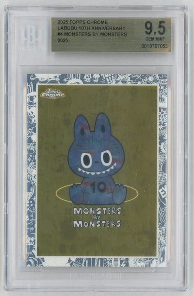 2025 Topps Chrome Labubu 10th Anniversary Monsters By Monsters #4 BGS 9.5