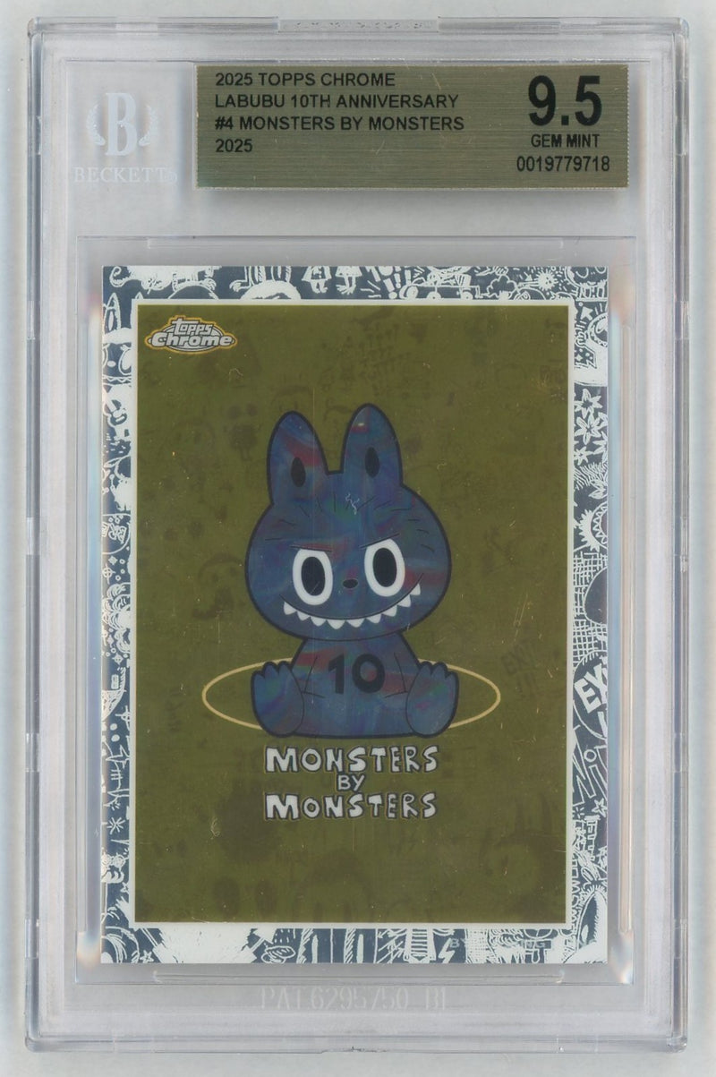 2025 Topps Chrome Labubu 10th Anniversary Monsters By Monsters #4 BGS 9.5