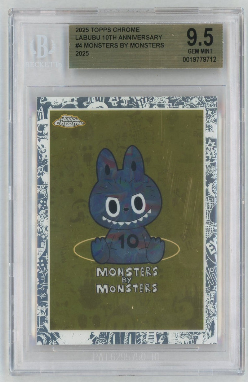 2025 Topps Chrome Labubu 10th Anniversary Monsters By Monsters #4 BGS 9.5
