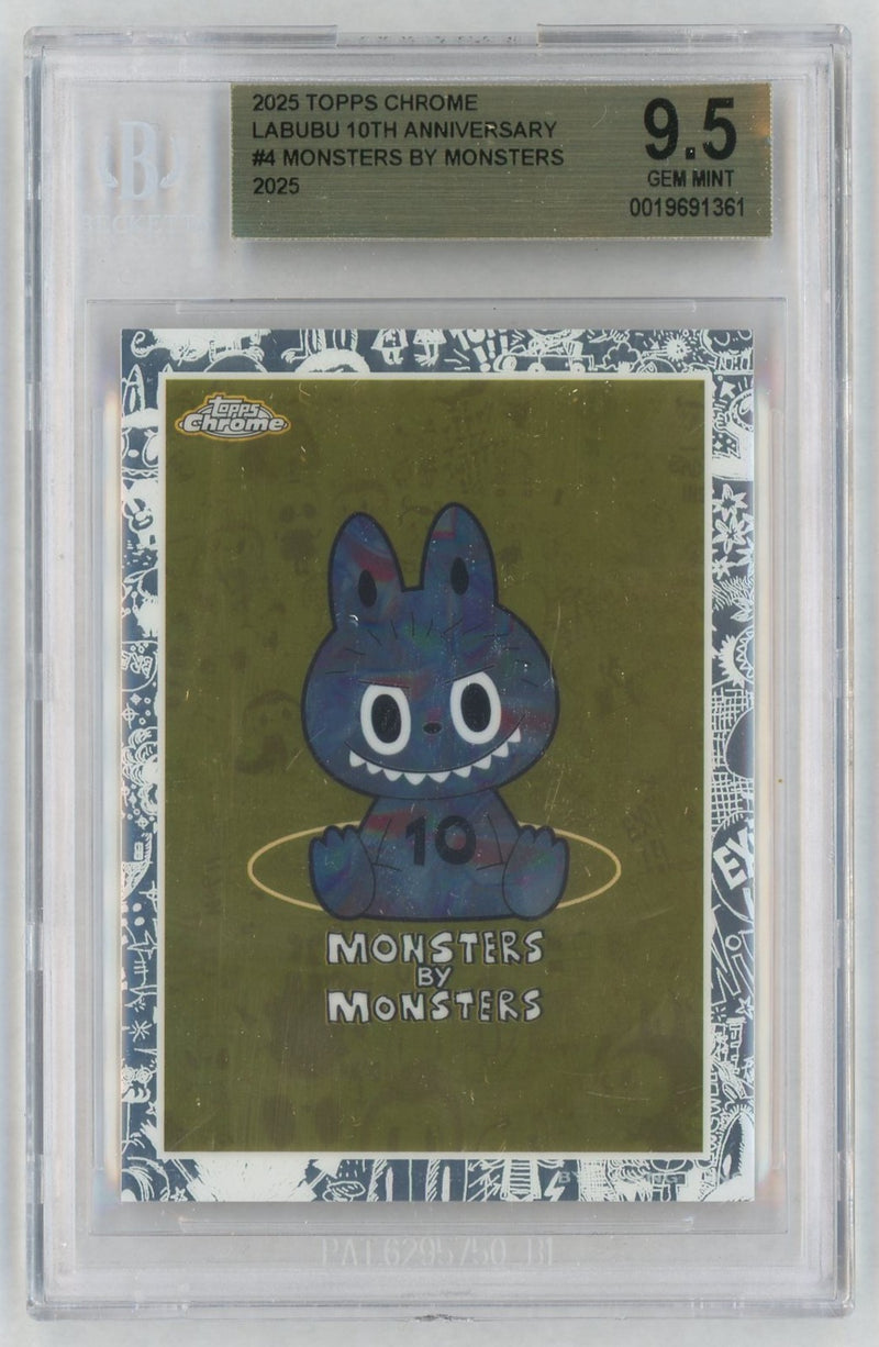 2025 Topps Chrome Labubu 10th Anniversary Monsters By Monsters #4 BGS 9.5