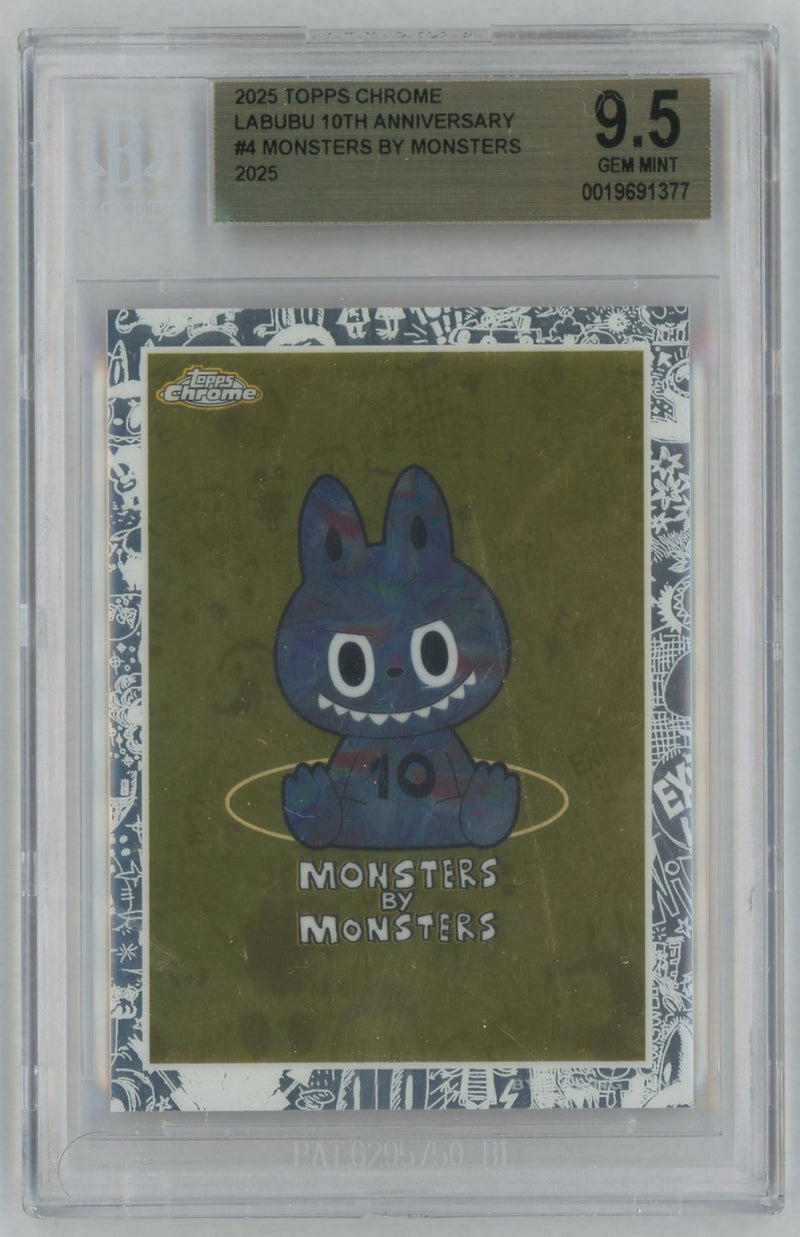 2025 Topps Chrome Labubu 10th Anniversary Monsters By Monsters #4 BGS 9.5