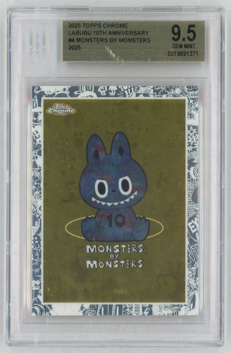 2025 Topps Chrome Labubu 10th Anniversary Monsters By Monsters #4 BGS 9.5