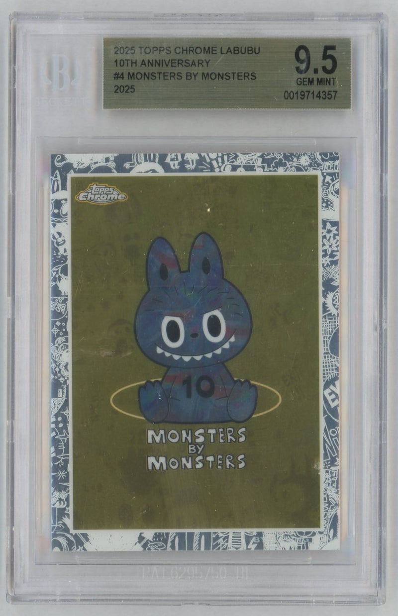 2025 Topps Chrome Labubu 10th Anniversary Monsters By Monsters #4 BGS 9.5