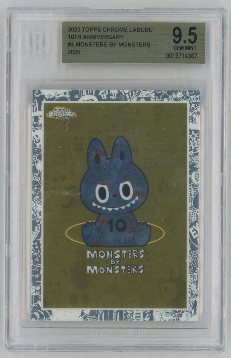 2025 Topps Chrome Labubu 10th Anniversary Monsters By Monsters #4 BGS 9.5