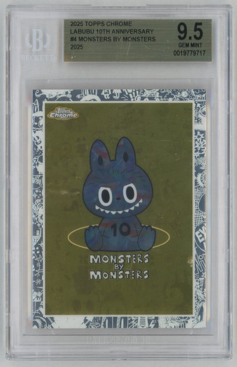 2025 Topps Chrome Labubu 10th Anniversary Monsters By Monsters #4 BGS 9.5