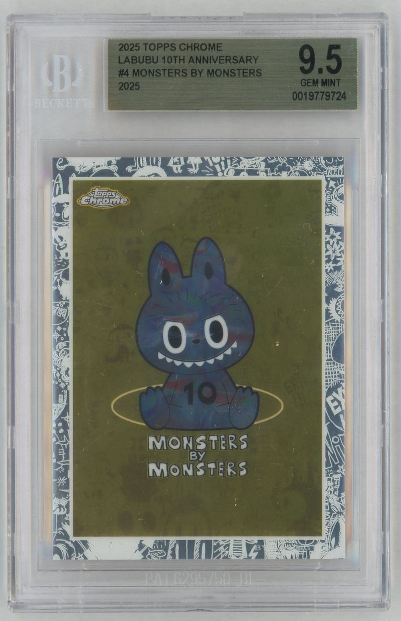 2025 Topps Chrome Labubu 10th Anniversary Monsters By Monsters #4 BGS 9.5