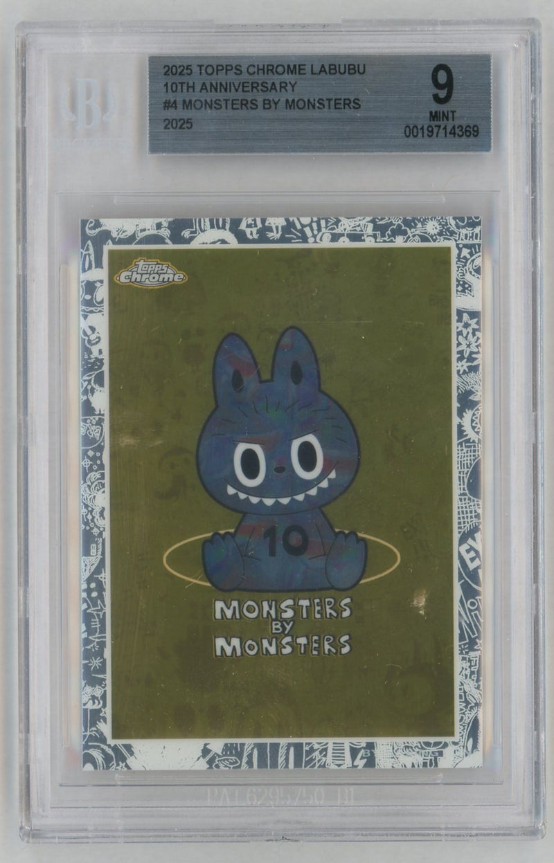2025 Topps Chrome Labubu 10th Anniversary Monsters By Monsters #4 BGS 9