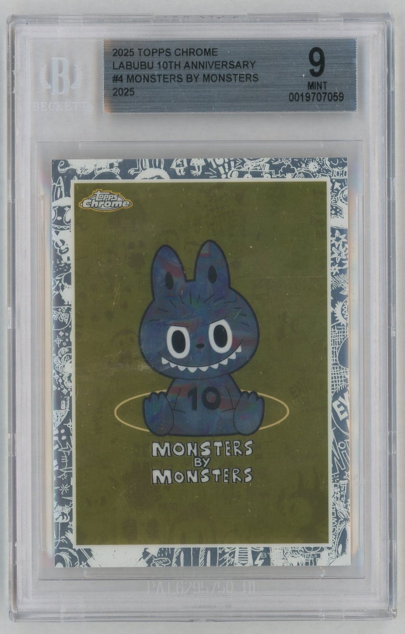 2025 Topps Chrome Labubu 10th Anniversary Monsters By Monsters #4 BGS 9