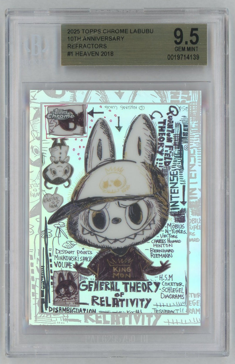 2025 Topps Chrome Labubu 10th Anniversary Refractors Heaven #1 BGS 9.5