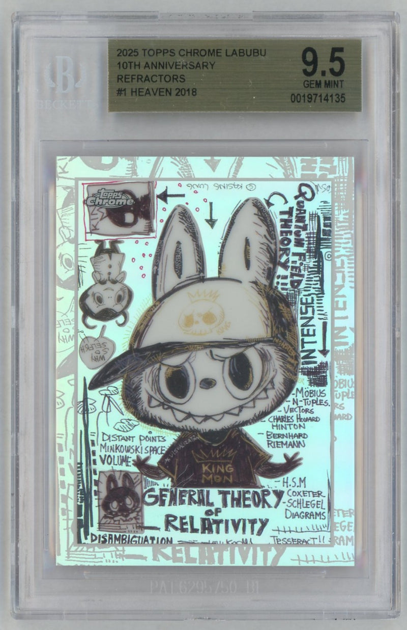 2025 Topps Chrome Labubu 10th Anniversary Refractors Heaven #1 BGS 9.5
