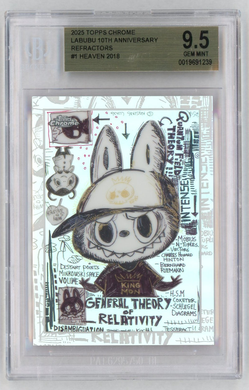 2025 Topps Chrome Labubu 10th Anniversary Refractors Heaven #1 BGS 9.5