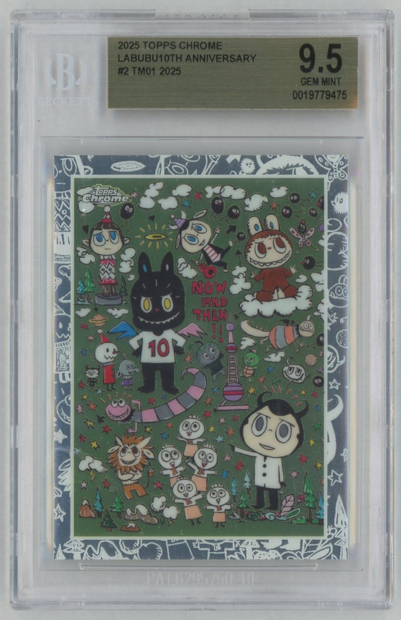 2025 Topps Chrome Labubu 10th Anniversary Tm01 #2 BGS 9.5