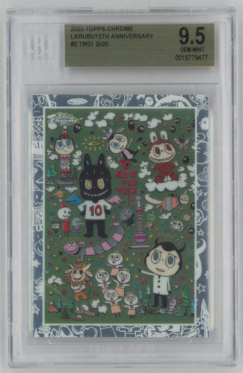 2025 Topps Chrome Labubu 10th Anniversary Tm01 #2 BGS 9.5