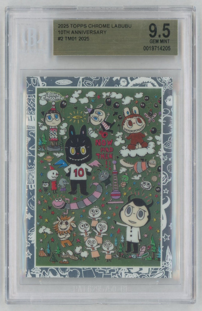 2025 Topps Chrome Labubu 10th Anniversary Tm01 #2 BGS 9.5