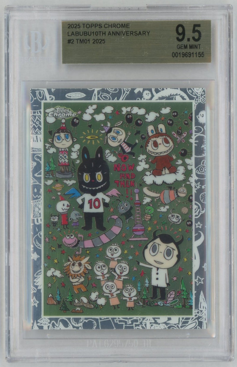 2025 Topps Chrome Labubu 10th Anniversary Tm01 #2 BGS 9.5