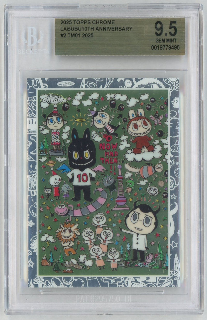 2025 Topps Chrome Labubu 10th Anniversary Tm01 #2 BGS 9.5