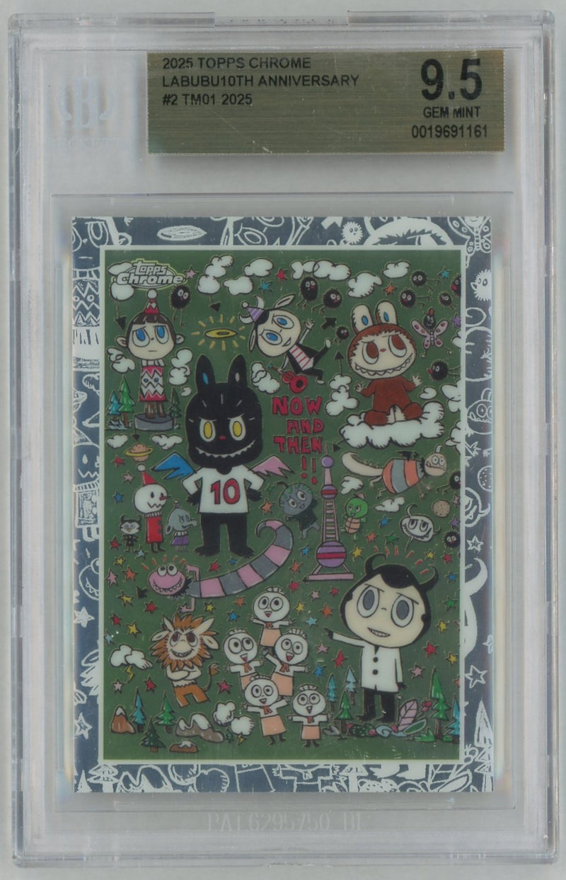 2025 Topps Chrome Labubu 10th Anniversary Tm01 #2 BGS 9.5
