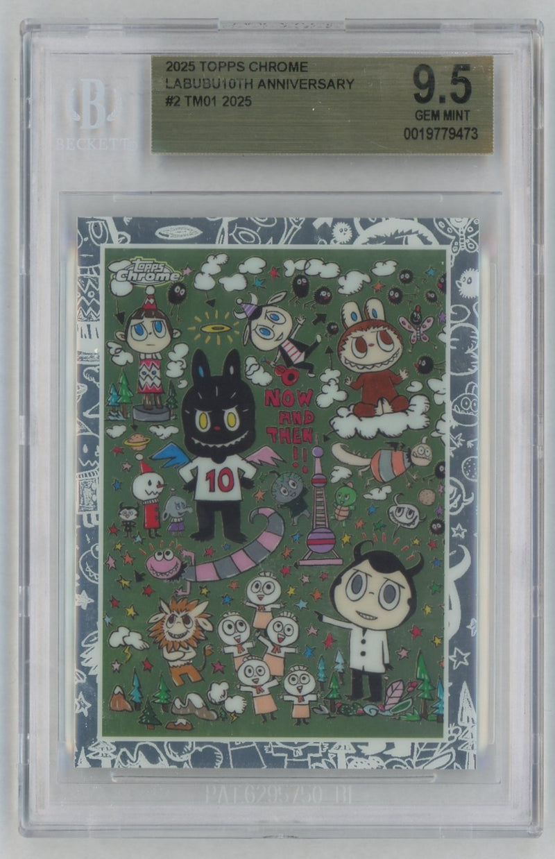 2025 Topps Chrome Labubu 10th Anniversary Tm01 #2 BGS 9.5