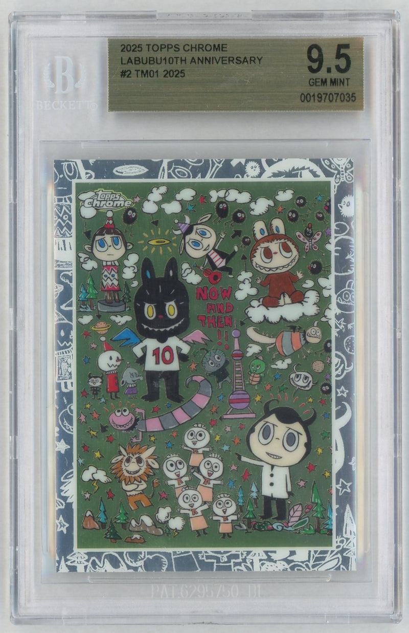 2025 Topps Chrome Labubu 10th Anniversary Tm01 #2 BGS 9.5