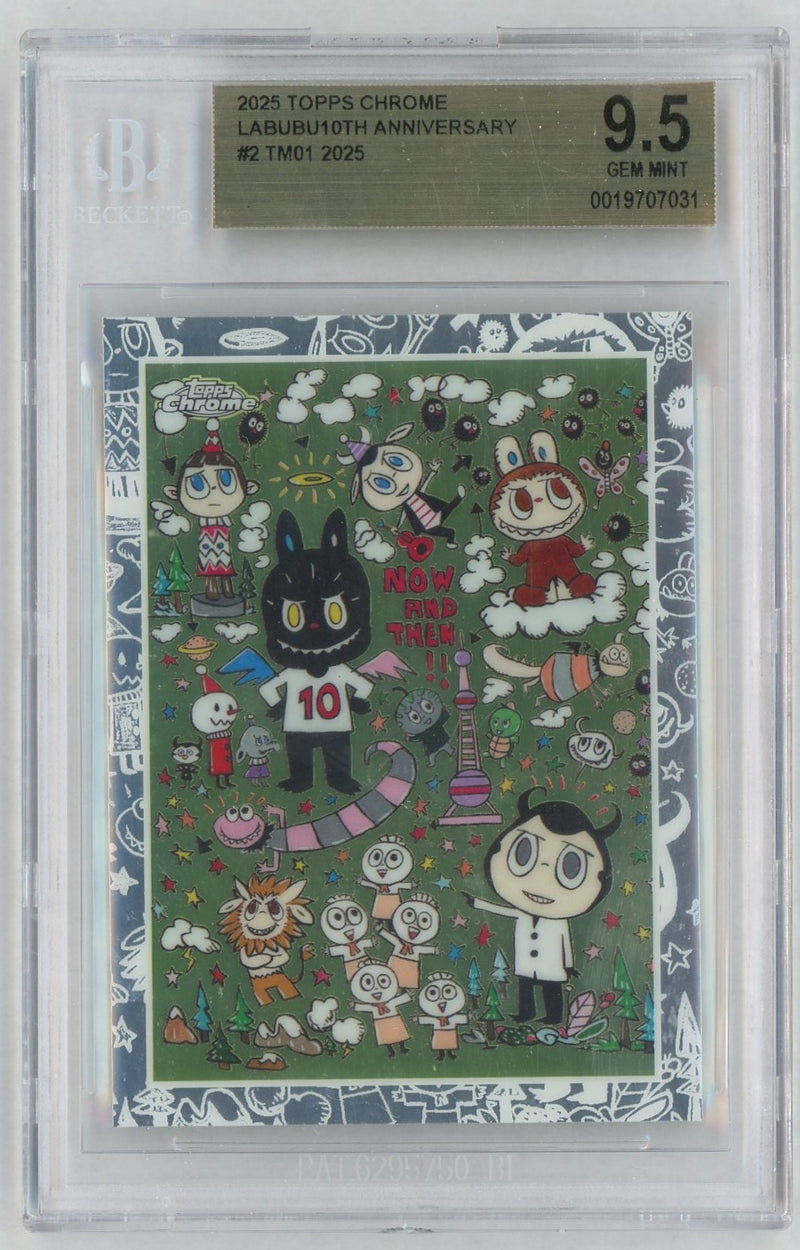 2025 Topps Chrome Labubu 10th Anniversary Tm01 #2 BGS 9.5