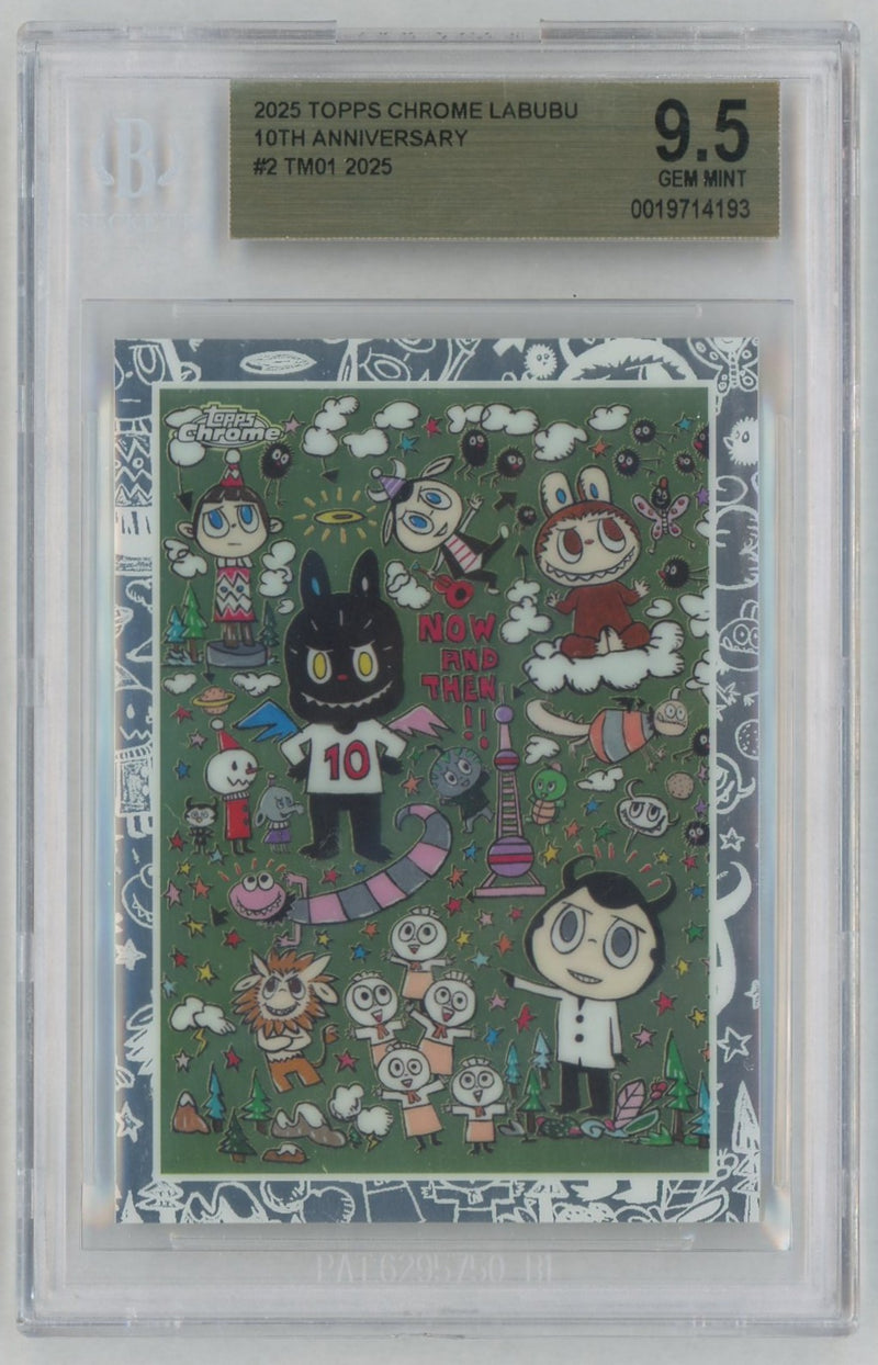 2025 Topps Chrome Labubu 10th Anniversary Tm01 #2 BGS 9.5