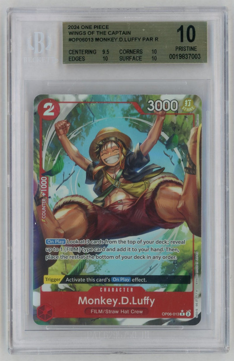 2024 Wings of the Captain (Op-06) English (Borderless) Alt Art Monkey D. Luffy #OP06-013 BGS 10