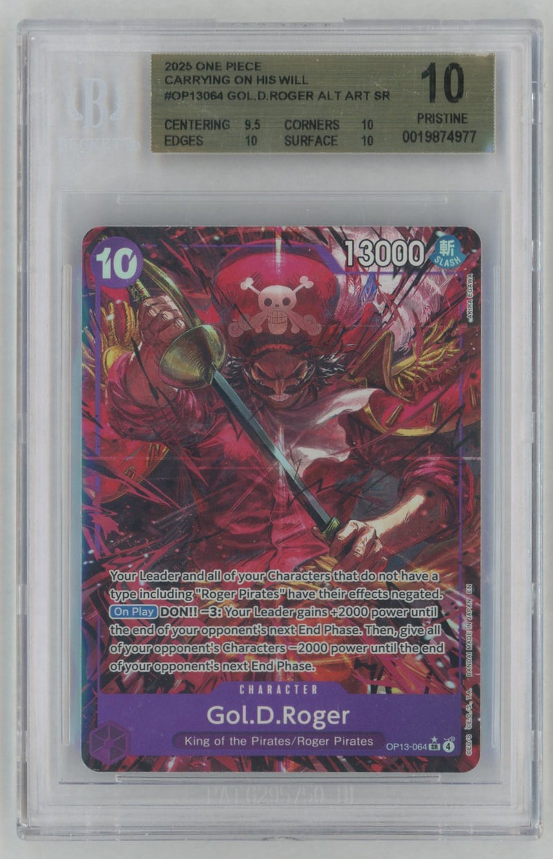 2025 One Piece Carrying On His Will Alternate Art Gol D. Roger #OP13-064 BGS 10