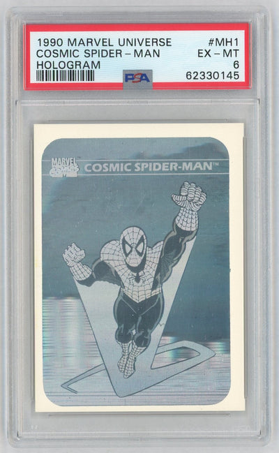 1990 Marvel Universe Hologram Cosmic Spider Man #MH1 PSA 6