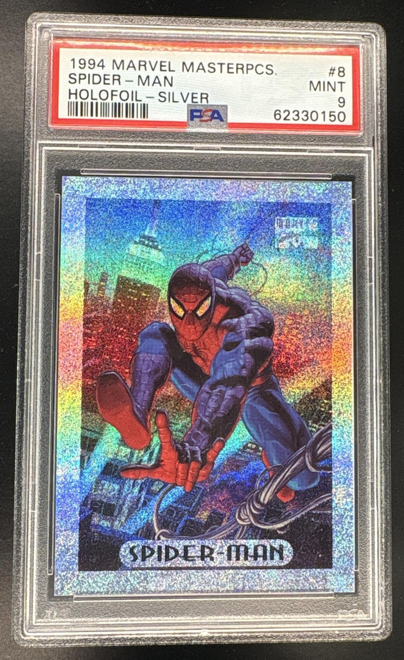1994 Marvel Masterpieces Holofoil Silver Spider-Man #8 /10 PSA 9