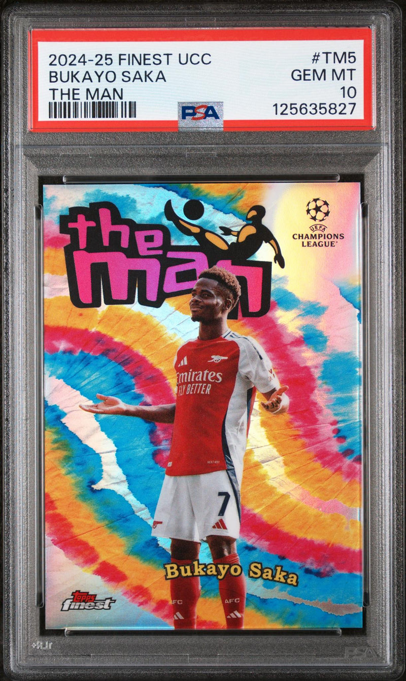 2024 Topps Finest UEFA Club Competitions the Man Bukayo Saka #TM5 PSA 10