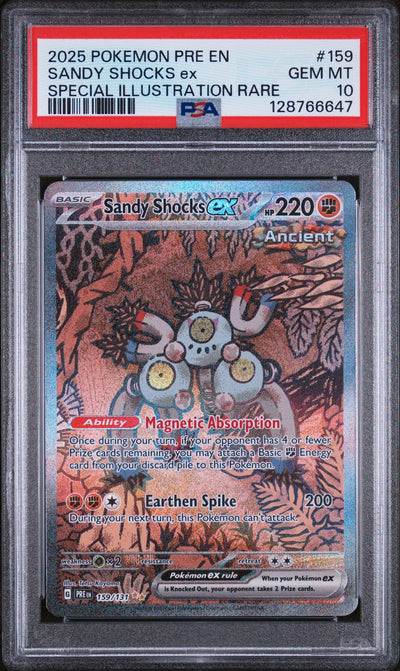 2025 Pokemon Scarlet and Violet Prismatic Evolutions Special Illustration Rare Sandy Shocks Ex #159 PSA 10