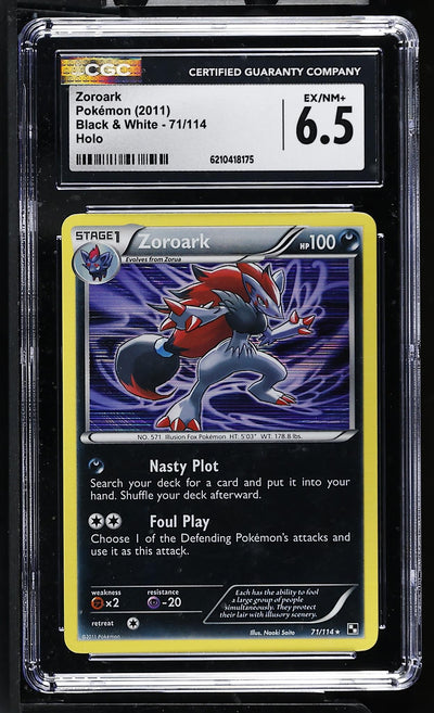Pokémon Black & White Zoroark #71/114 Holo CGC 6.5
