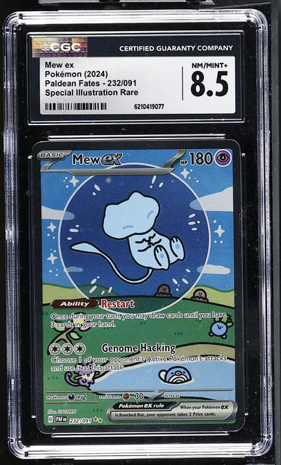 Pokémon Paldean Fates Mew ex #232/091 Special Illustration Rare CGC 8.5