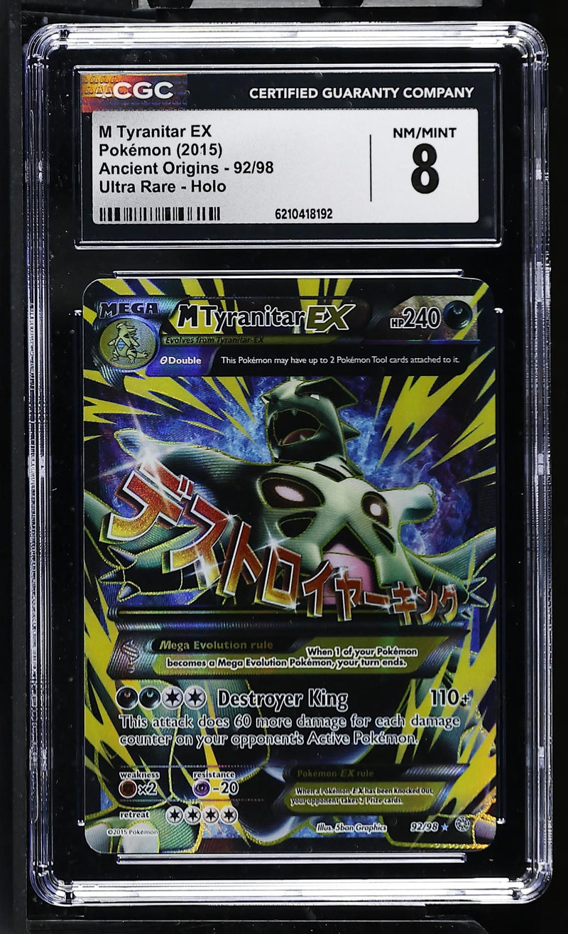 Pokémon Ancient Origins M Tyranitar EX #92/98 Ultra Rare Holo CGC 8