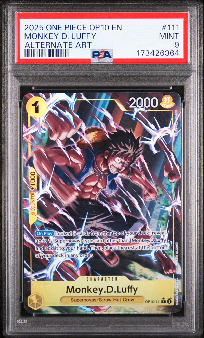 2025 One Piece Royal Blood Alternate Art Monkey D. Luffy #OP10-111 PSA 9