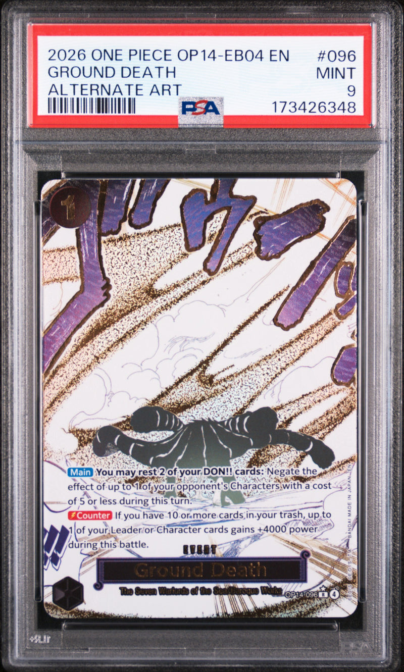 2026 One Piece the Azure Sea's Seven Alternate Art Ground Death #OP14096 PSA 9