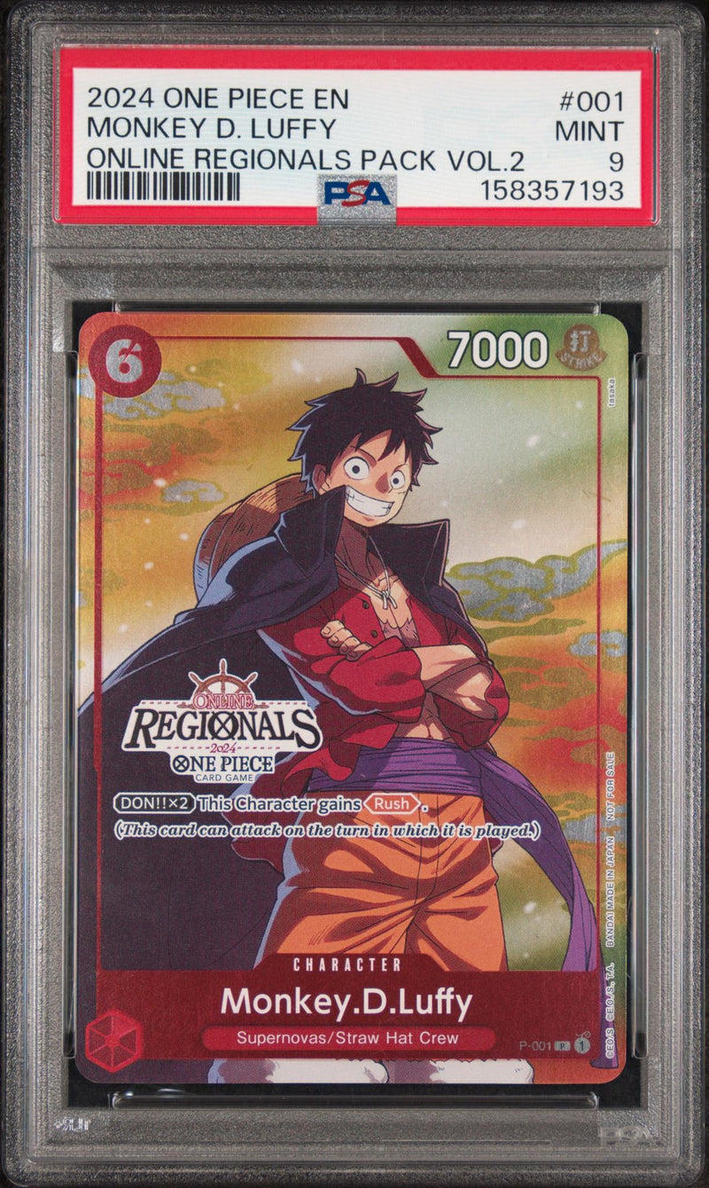 2024 One Piece Online Regionals Pack Volume 2 Monkey D. Luffy #001 PSA 9