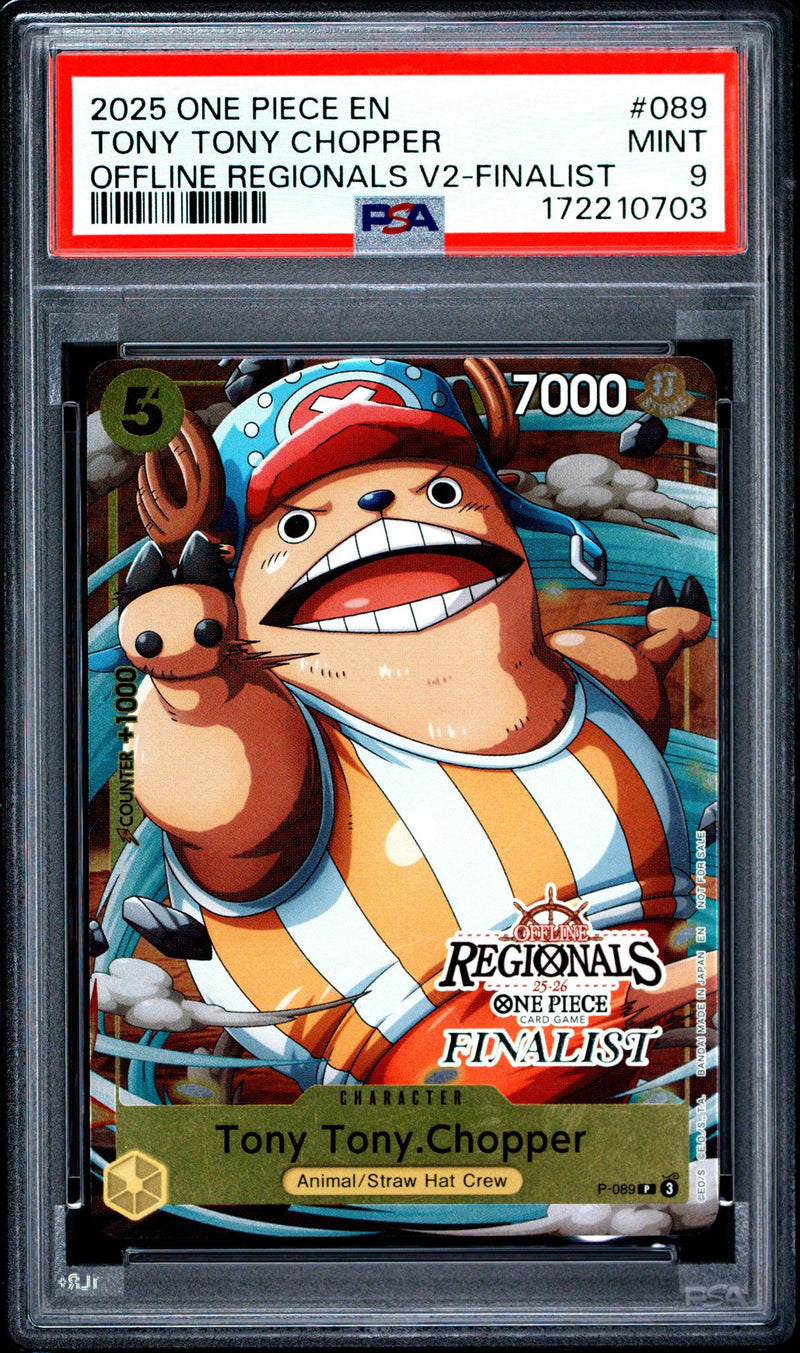 2025 One Piece Offline Regionals Pack Season 2 Finalist Tony Tony Chopper #P-089 PSA 9
