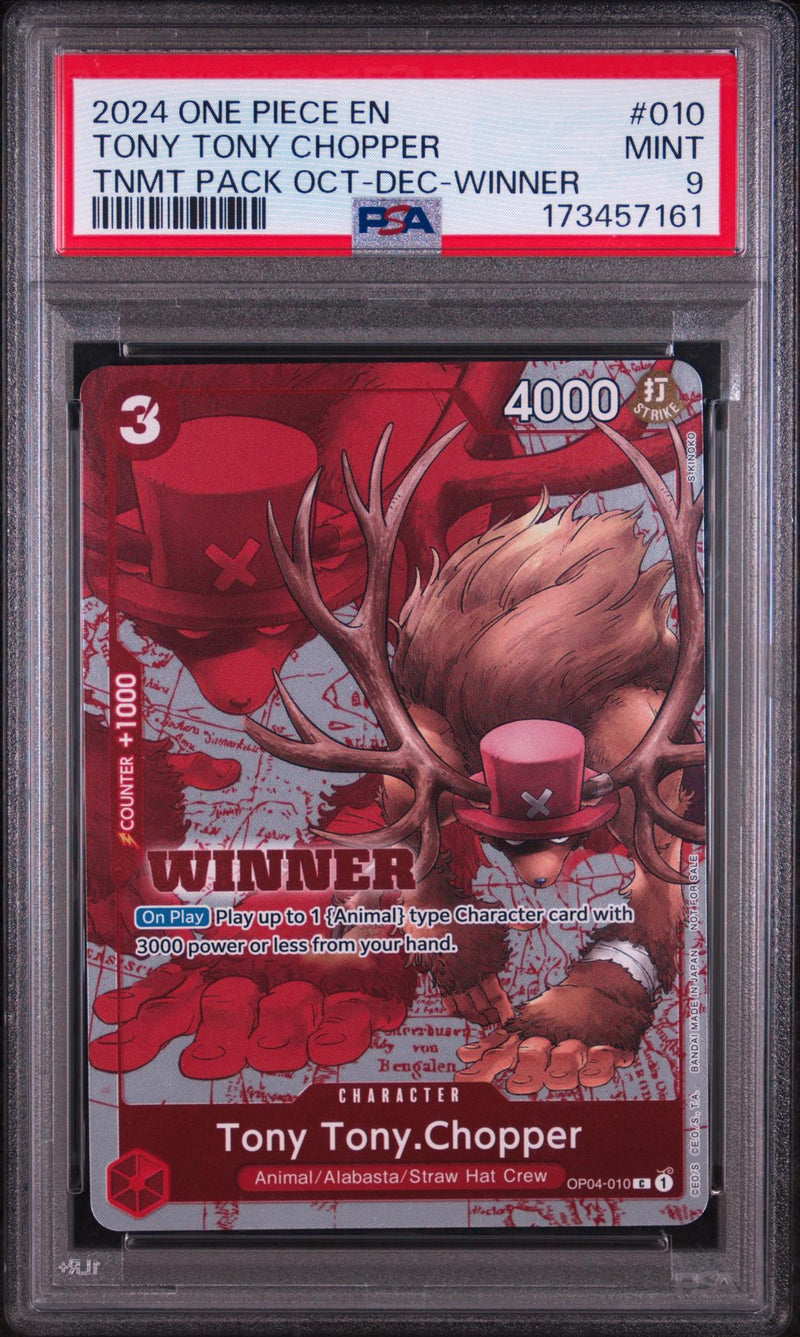 2022 One Piece Promo Tournament Pack October-December Winner Tony Tony Chopper #OP04-010 PSA 9